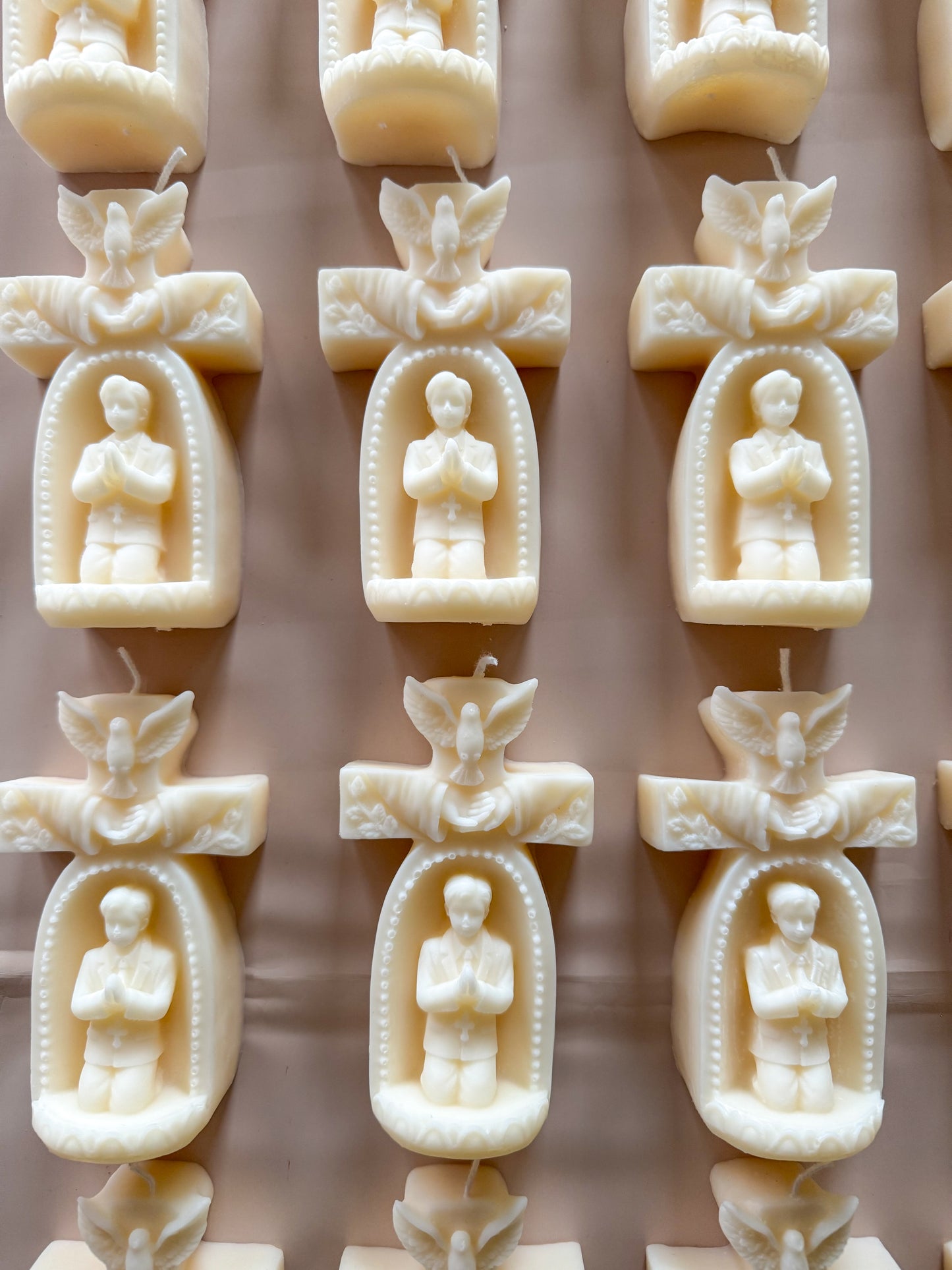 Praying Boy Cross Candle