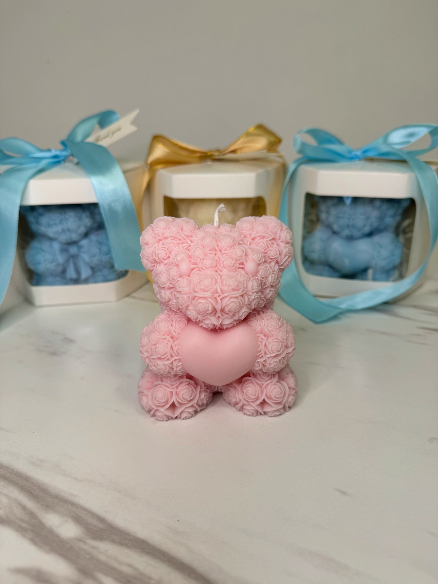Heart Rose Bear Candle