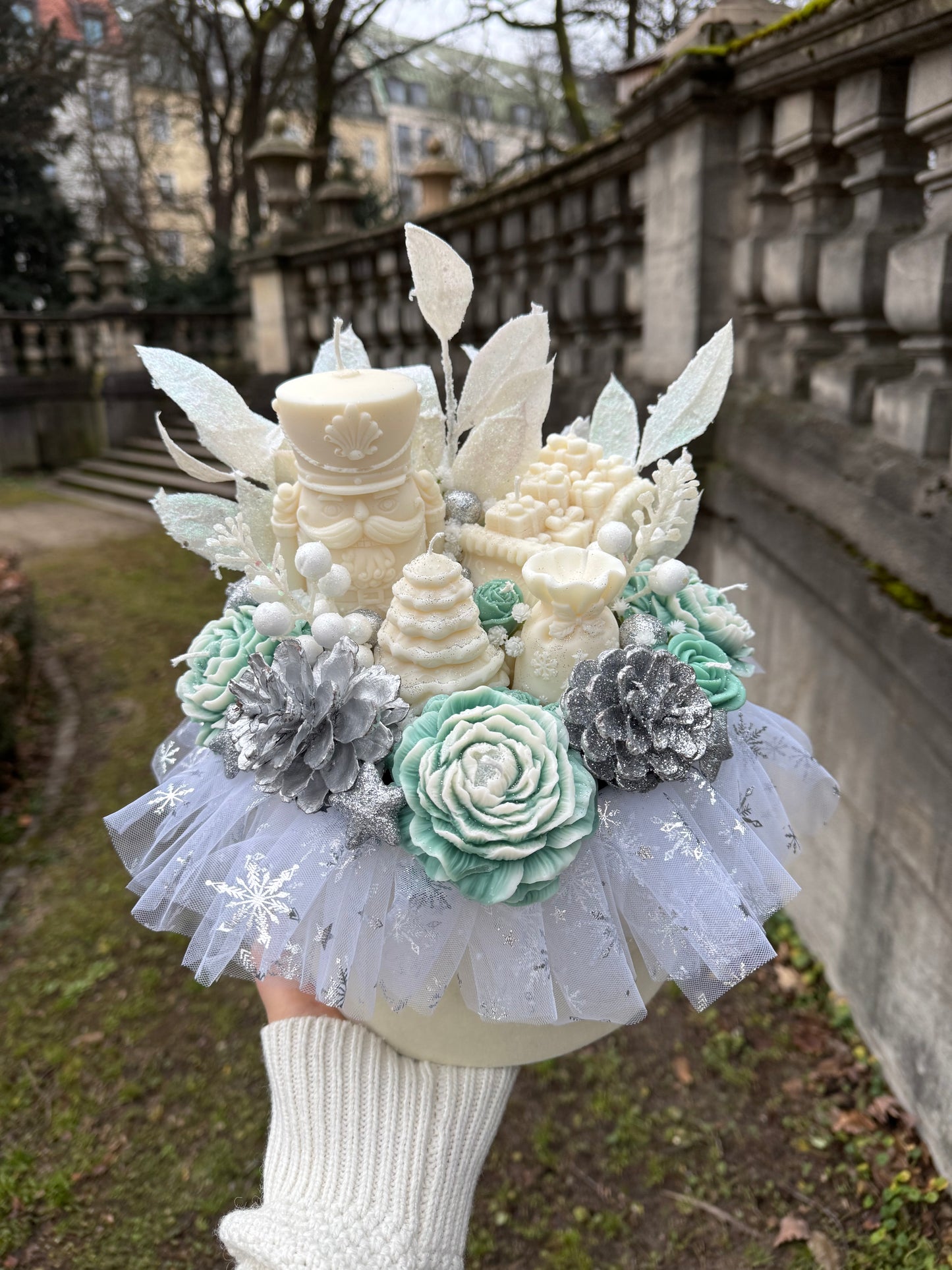 Winterwunderland-Kerzenstrauß