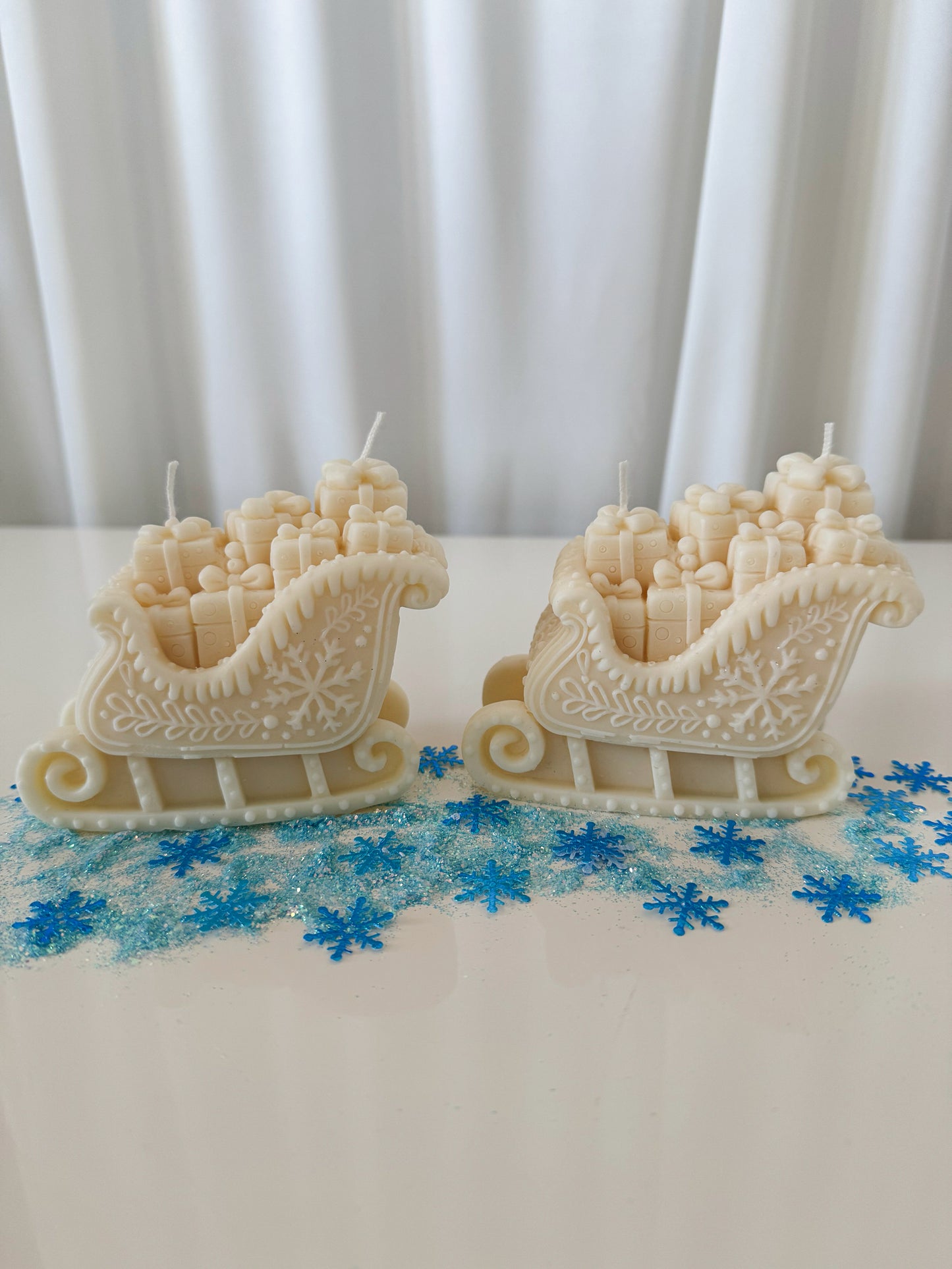 Weihnachtsmann-Schlittenkerze