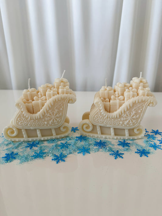 Weihnachtsmann-Schlittenkerze