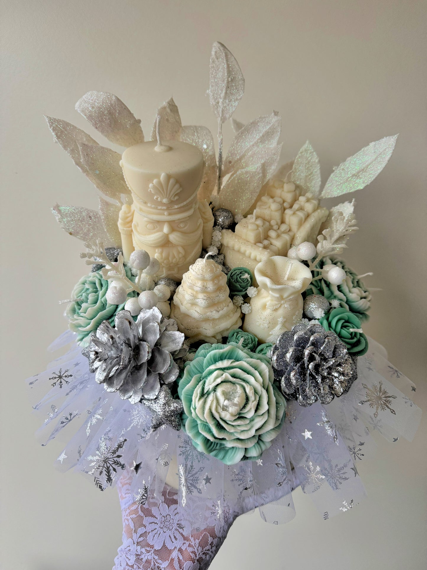 Winterwunderland-Kerzenstrauß