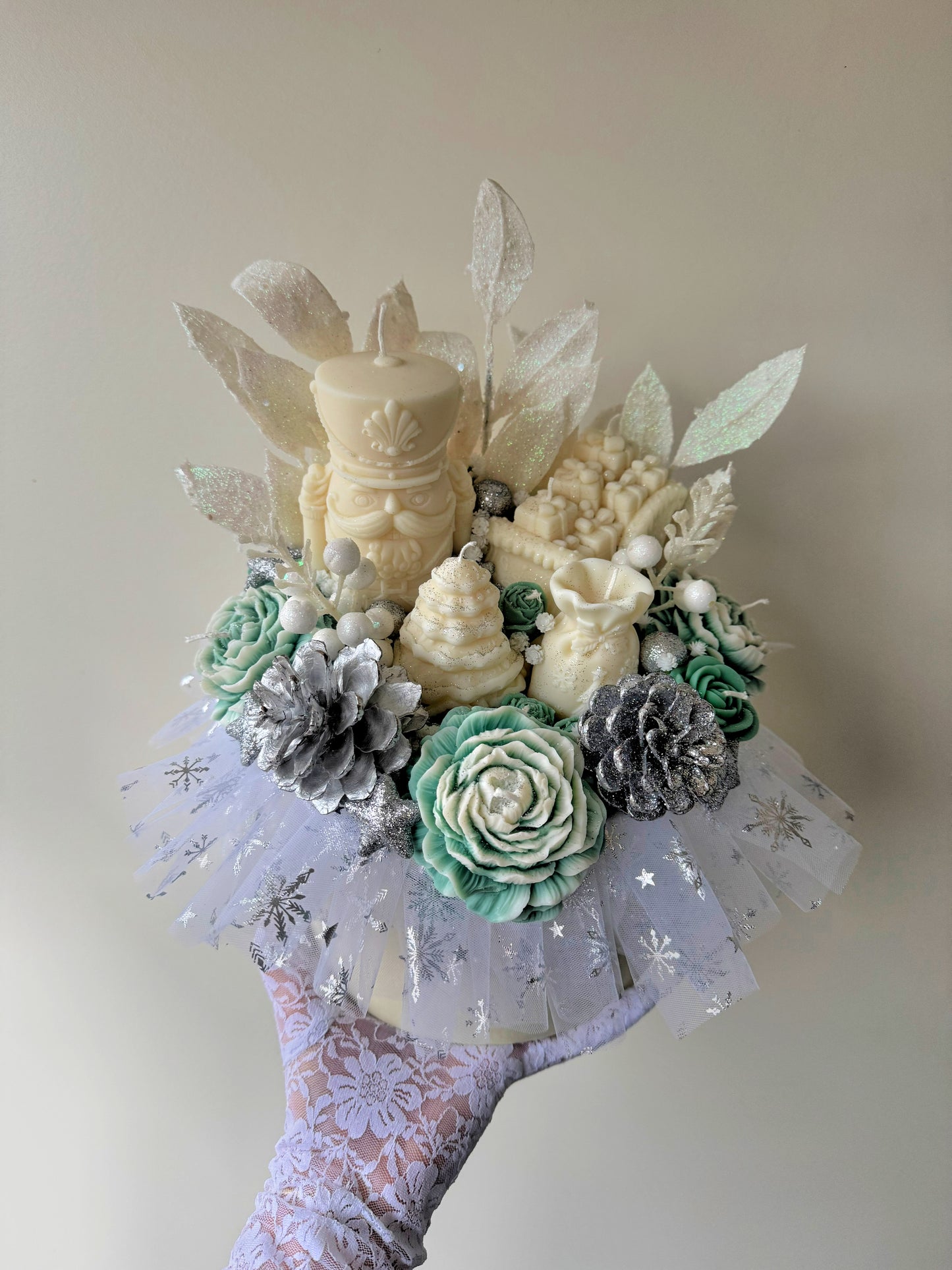 Winterwunderland-Kerzenstrauß