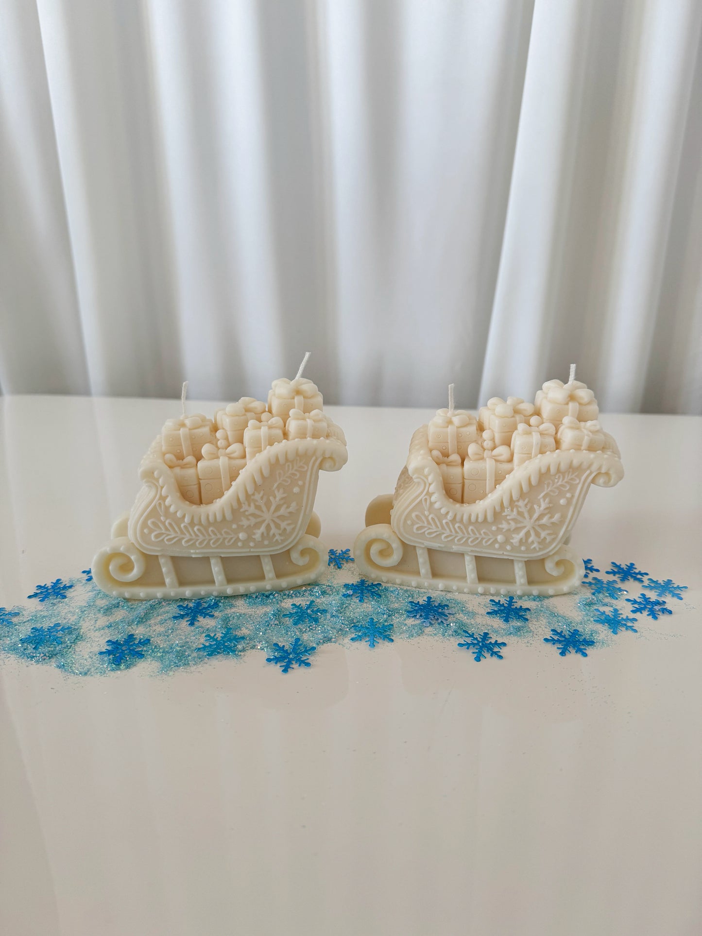 Weihnachtsmann-Schlittenkerze