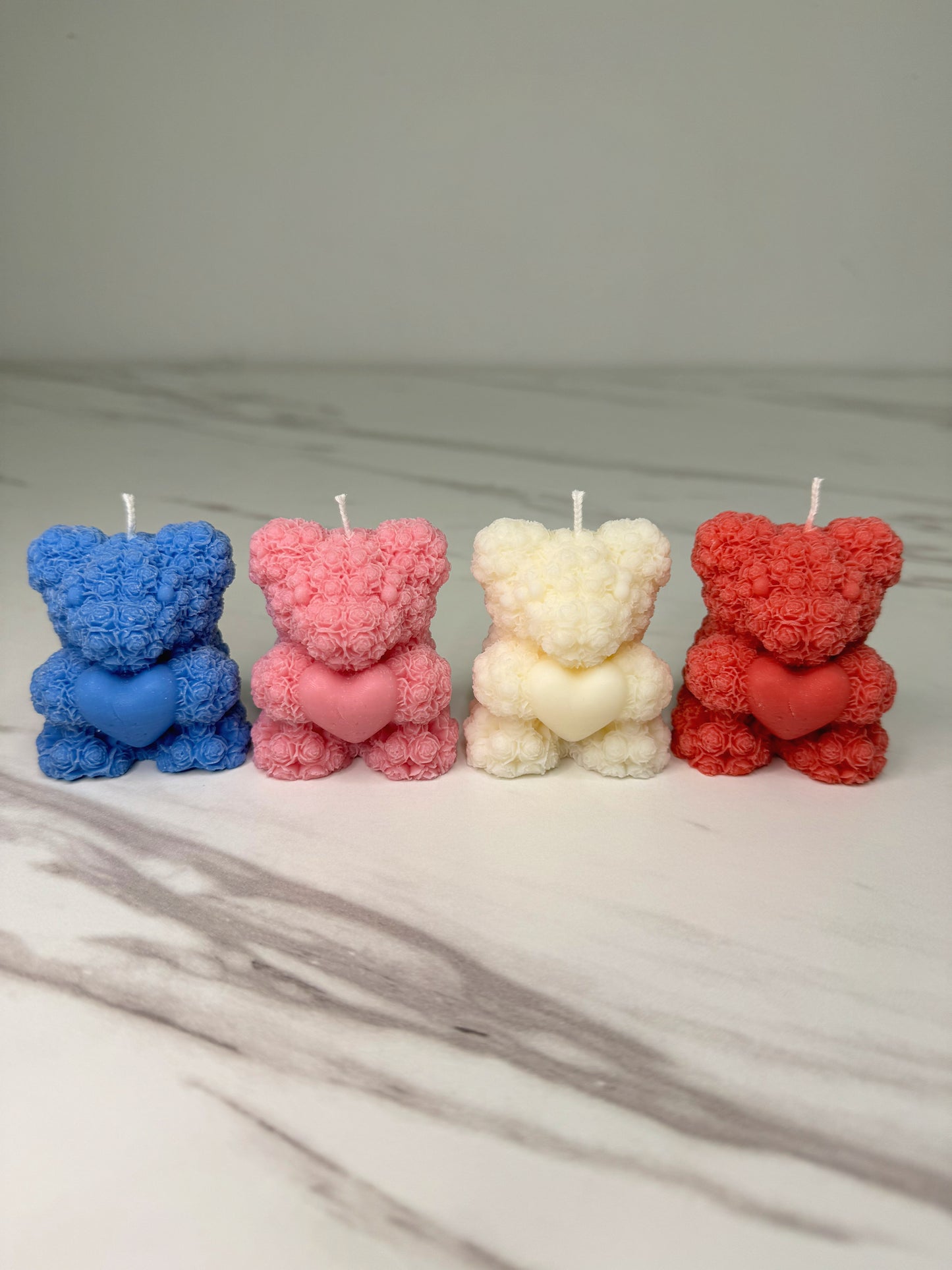 Mini Heart Rose Bear Candle